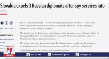 Slovakia trục xuất 3 nhân viên Đại sứ quán Nga