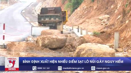 Bình Định xuất hiện nhiều điểm sạt lở núi gây nguy hiểm