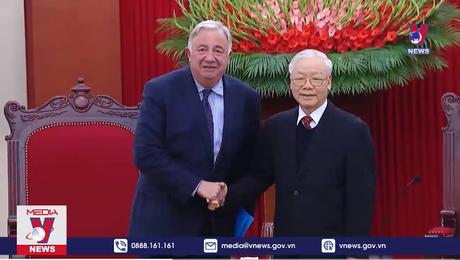 Tổng Bí thư tiếp Chủ tịch Thượng viện Pháp
