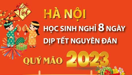 Hà Nội: Học sinh nghỉ 8 ngày dịp Tết Nguyên đán Quý Mão 2023