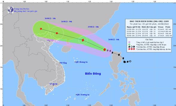 Bão số 3 (bão Maon) áp sát Biển Đông, mạnh cấp 10