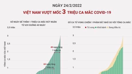 Việt Nam vượt mốc 3 triệu ca mắc COVID-19