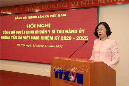 Công bố quyết định chuẩn y đồng chí Vũ Việt Trang làm Bí thư Đảng ủy TTXVN