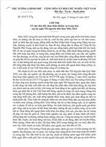 Chỉ thị của Thủ tướng Chính phủ về việc đôn đốc thực hiện nhiệm vụ trọng tâm sau kỳ nghỉ Tết Nguyên đán Quý Mão 2023
