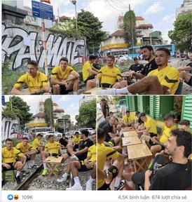 Cầu thủ CLB Dortmund ngồi cà phê đường tàu, chủ quán coffee bị lập biên bản.