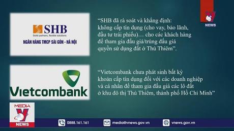 2 ngân hàng khẳng định không cấp tín dụng đấu giá đất Thủ Thiêm