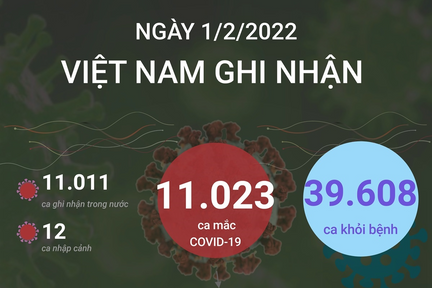 Ngày Tết đầu tiên năm Nhâm Dần: Thêm 11.023 ca COVID-19; gần 40.000 F0 khỏi bệnh