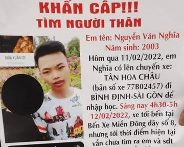 Tìm thấy thi thể nghi là nam sinh viên mất tích khi đi nhập học ở TP.HCM