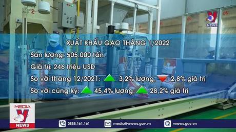 Xuất khẩu gạo tháng đầu năm tăng vọt 