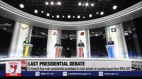 Các ứng cử viên tổng thống Hàn Quốc tranh luận trực tiếp lần cuối