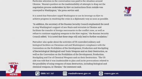 Giới chức Mỹ, Nga thảo luận về Ukraine