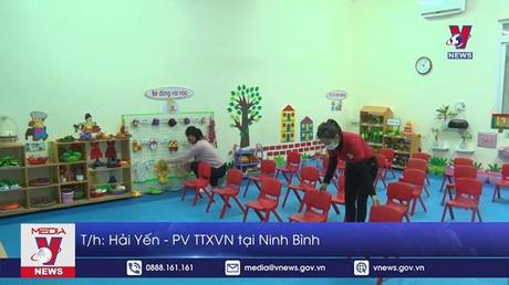 Ninh Bình đón học sinh mầm non trở lại trường