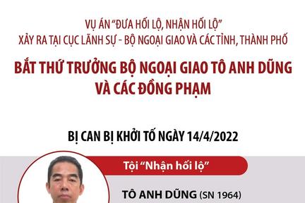 Bắt Thứ trưởng Bộ Ngoại giao Tô Anh Dũng và các đồng phạm