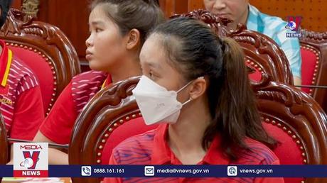 SEA Games 31 - Hòa Bình động viên Đội tuyển xe đạp Quốc gia 