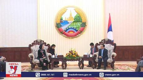 Đồng chí Trương Thị Mai thăm và làm việc tại Lào