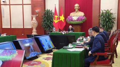 Tổng Bí thư hội đàm trực tuyến với Tổng thống Hàn Quốc