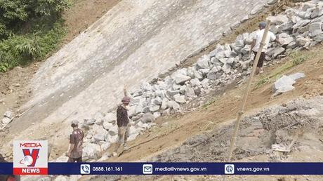 Sụt lún trên tuyến đường hơn 800 tỷ đồng ở Lào Cai