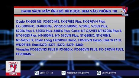 Công bố máy tính bỏ túi được đem vào phòng thi