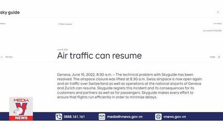 Thụy Sĩ đóng cửa khẩn cấp không phận do sự cố kỹ thuật