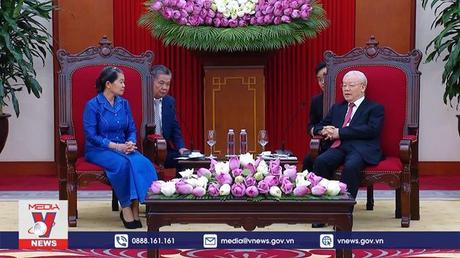 Tổng Bí thư tiếp đoàn đại biểu cấp cao Vương quốc Campuchia