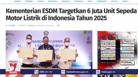 Indonesia đặt mục tiêu vận hành 6 triệu xe máy điện vào năm 2025