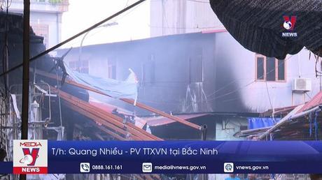 Khống chế nhanh vụ cháy lớn tại chợ Đọ Xá, Bắc Ninh