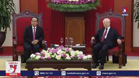 Tổng Bí thư tiếp Thường trực Ban Bí thư Đảng NDCM Lào