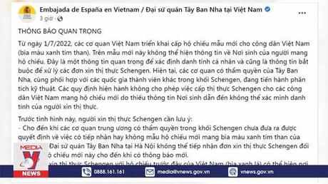 Tây Ban Nha ngừng cấp visa cho hộ chiếu Việt Nam mẫu mới