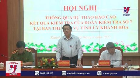 Dự thảo kết quả kiểm tra về PCTN tại Khánh Hòa