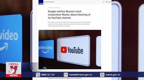Google khoá kênh YouTube của một tập đoàn Nga