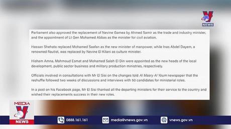 Quốc hội Ai Cập thông qua đề xuất cải tổ nội các