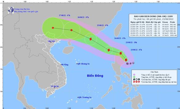 Bão Ma-on đổi hướng liên tục, giật cấp 13