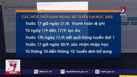 Các mốc thời gian tiếp theo trong xét tuyển đại học 2022