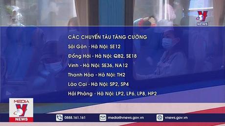 Đường sắt chạy thêm nhiều tàu khách đưa người dân về Hà Nội