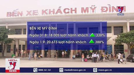 Lượng khách qua bến xe tại Hà Nội vượt 520% so với ngày thường