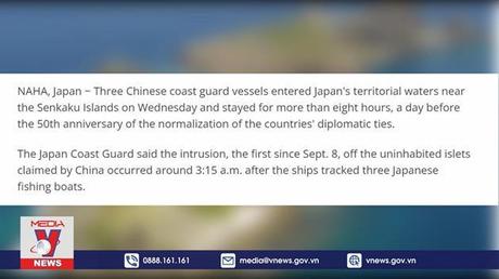 Nhật Bản phản đối tàu Trung Quốc vào gần quần đảo tranh chấp