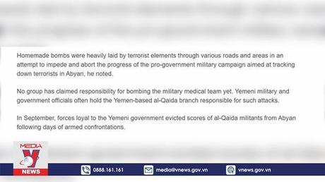 Yemen: Xe cứu thương bị đánh bom 