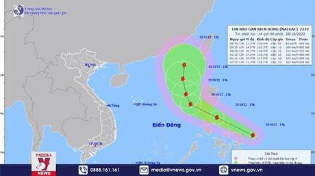 Bão Nalgae tiến gần khu vực biển Đông