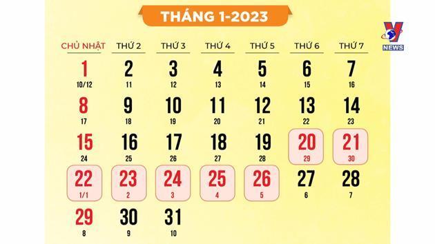 Truyền hình Công đoàn:Tết Âm lịch 2023 được nghỉ 7 ngày