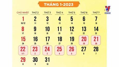 Truyền hình Công đoàn:Tết Âm lịch 2023 được nghỉ 7 ngày