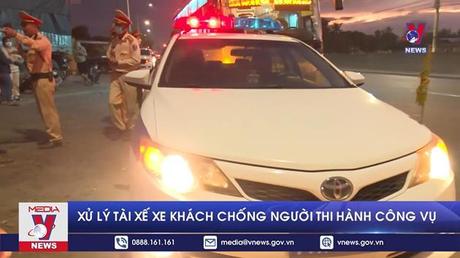 Xử lý tài xế xe khách chống người thi hành công vụ