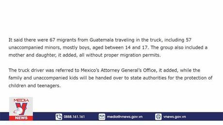 Mexico phát hiện xe tải chở nhiều trẻ di cư trái phép