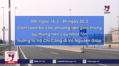 Phân luồng giao thông kiểm định cầu Nhật Tân