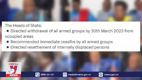 Lãnh đạo châu Phi yêu cầu các nhóm vũ trang rút khỏi Congo