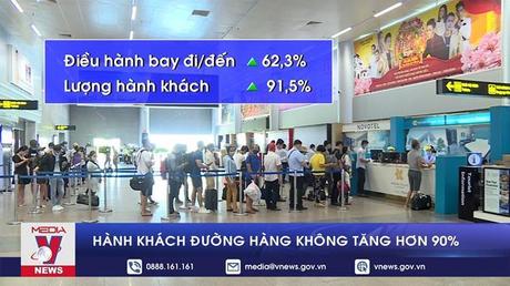 Hành khách đường hàng không tăng hơn 90% 