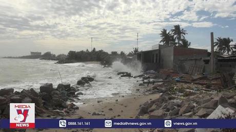 Sóng to, gió lớn gây xâm thực, sạt lở bờ biển Bình Thuận