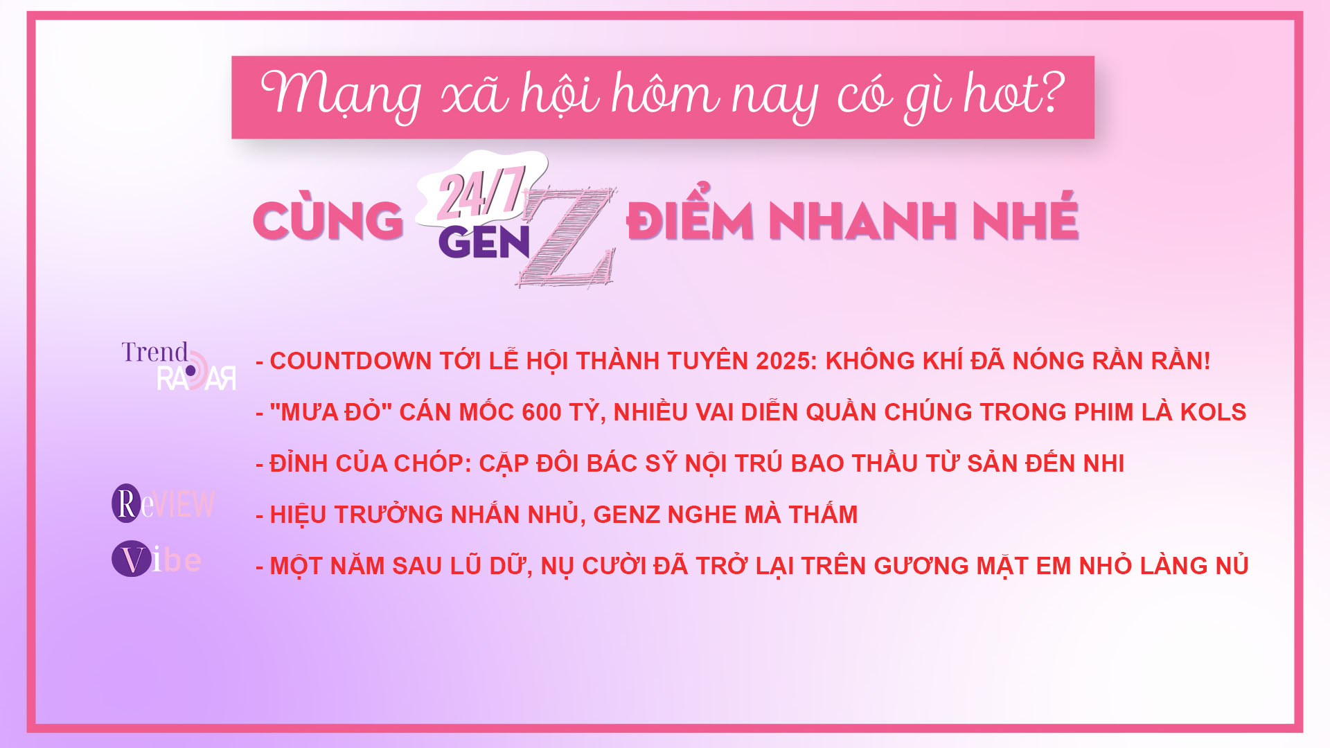 24/7 Gen Z ngày 11/9/2025: Clip “Match Day” chọn chuyên ngành bác sĩ nội trú của Trường ĐH Y Hà Nội,  Hiệu trưởng nhắn nhủ, Gen Z nghe mà thấm 