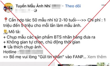 Mất hơn 300 triệu đồng vì sập bẫy 'mẫu ảnh nhí'