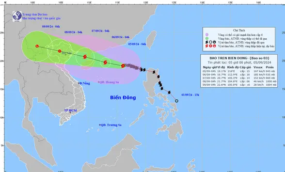 Bão YAGI mạnh lên thành siêu bão trong hôm nay
