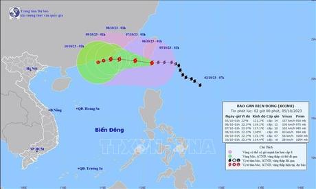 Bão KOINU có gió mạnh cấp 14, giật cấp 17, biển động dữ dội